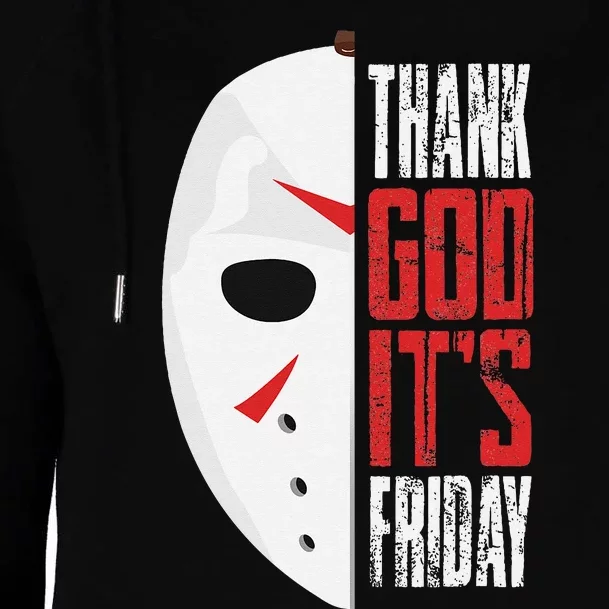 Thank God Its Friday Halloween Horror Scary Movies Womens Funnel Neck Pullover Hood