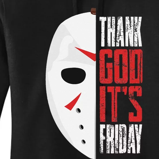 Thank God Its Friday Halloween Horror Scary Movies Women's Pullover Hoodie