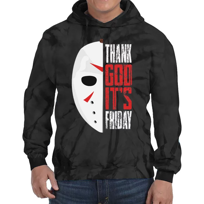 Thank God Its Friday Halloween Horror Scary Movies Tie Dye Hoodie