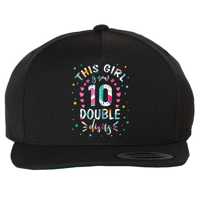 This Girl Is Now 10 Double Digits Shirt 10th birthday Gift Wool Snapback Cap