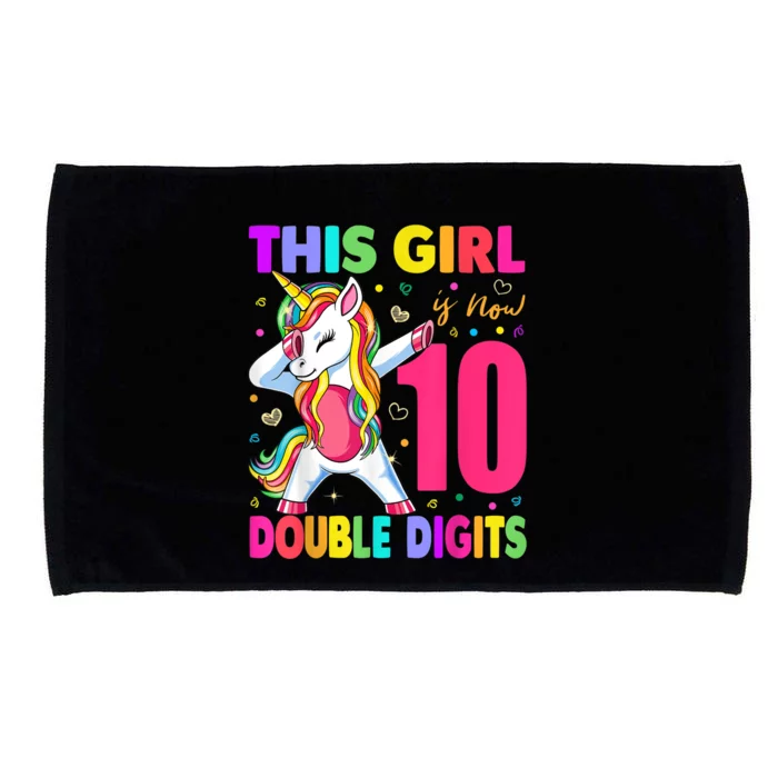 This Girl Is Now 10 Double Digits Shirt 10th birthday Gift Microfiber Hand Towel