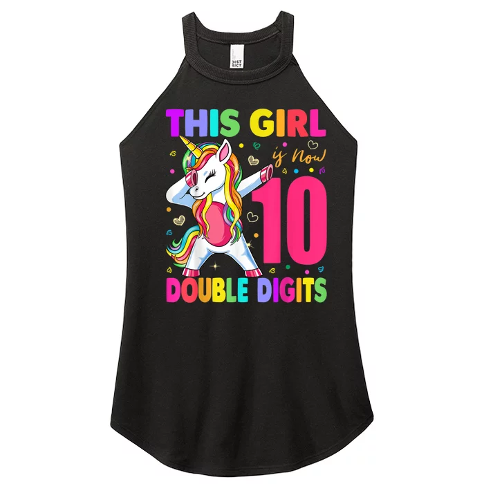 This Girl Is Now 10 Double Digits Shirt 10th birthday Gift Women’s Perfect Tri Rocker Tank