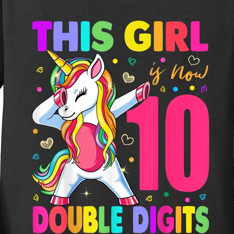 This Girl Is Now 10 Double Digits Shirt 10th birthday Gift Kids Long Sleeve Shirt