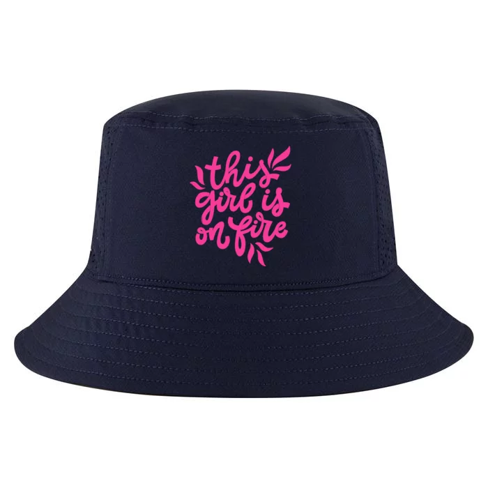 This Girl Is On Fire - Funny Saying Sarcastic Cool Cute Cool Comfort Performance Bucket Hat