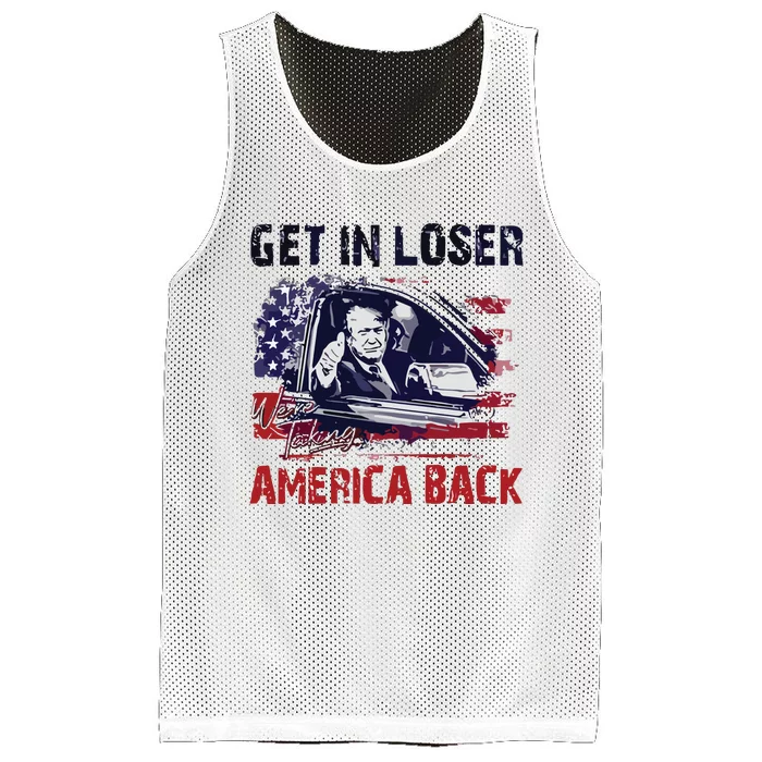 Trump Get In Loser Were Taking America Back Mesh Reversible Basketball Jersey Tank