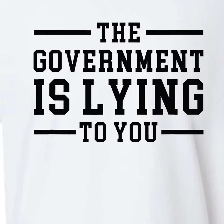 The Governt Is Lying To You  Funny Sarcastic Jokes Sueded Cloud Jersey T-Shirt