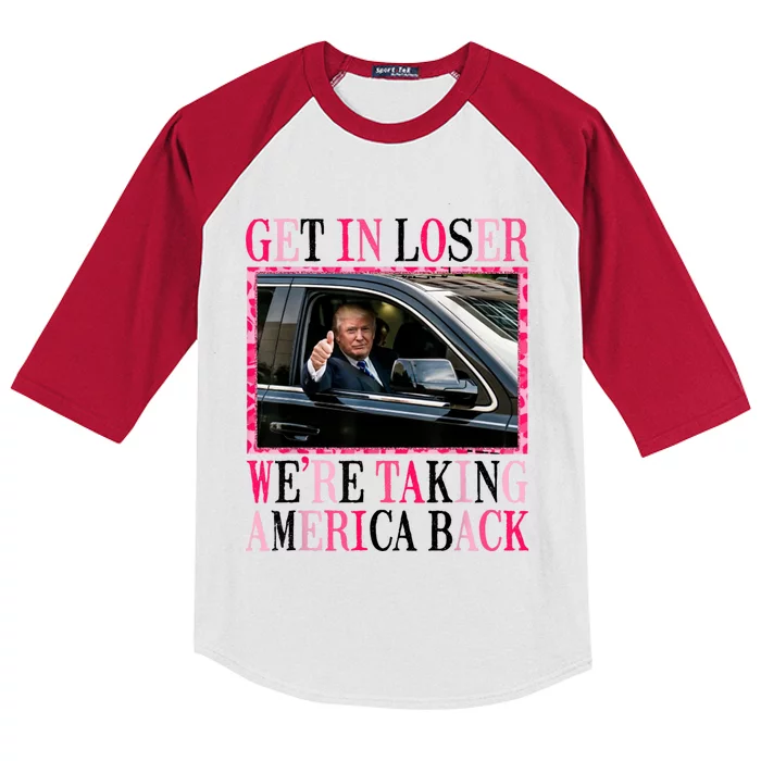 Trump Get In Loser WeRe Taking America Back Kids Colorblock Raglan Jersey