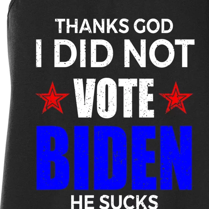 Thanks God I Did Not Vote Biden He Sucks Impeach 46 Women's Racerback Tank