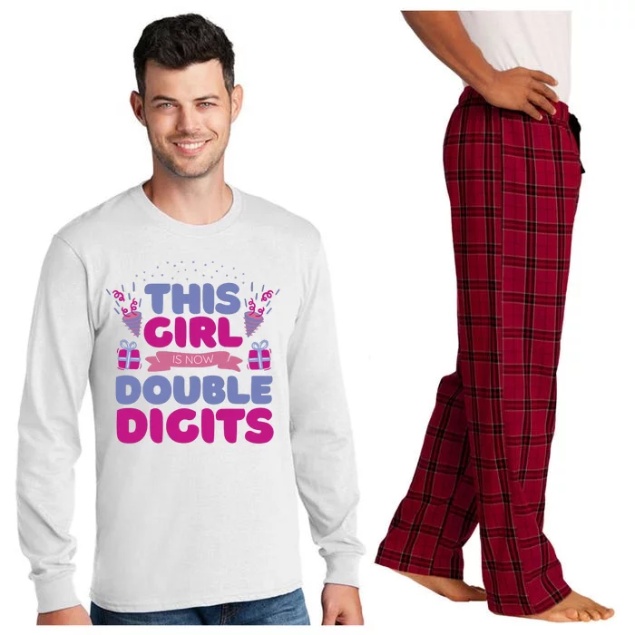 This Girl Is Now Double Digits 10th Birthday Gift Long Sleeve Pajama Set