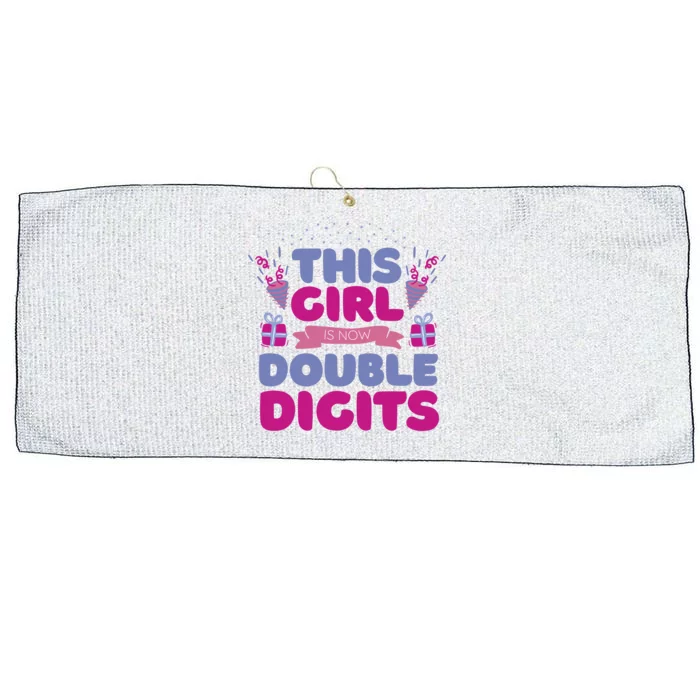 This Girl Is Now Double Digits 10th Birthday Gift Large Microfiber Waffle Golf Towel