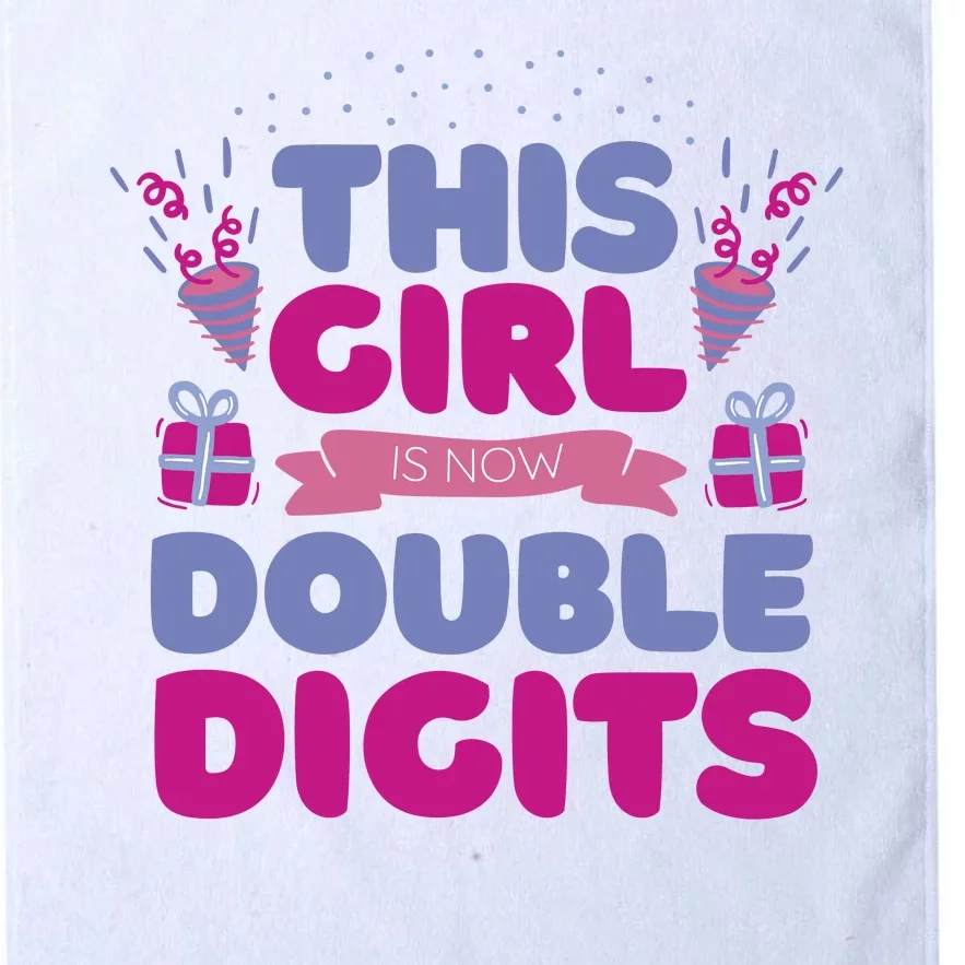 This Girl Is Now Double Digits 10th Birthday Gift Platinum Collection Golf Towel