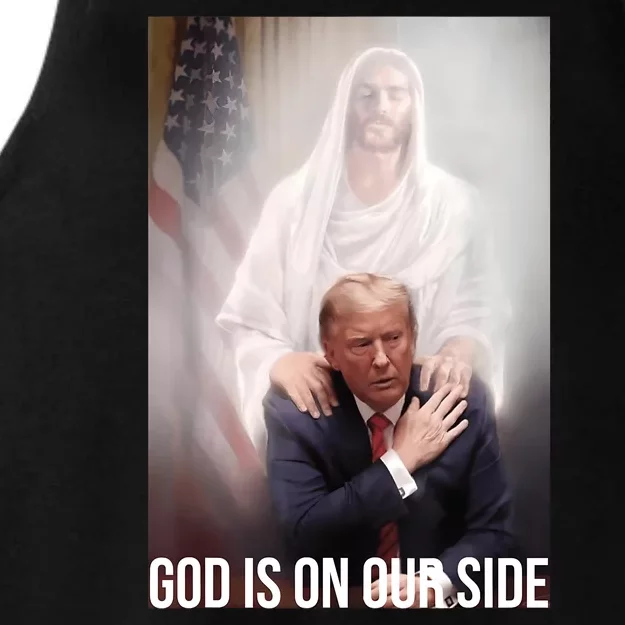 Trump God Is On Our Side Jesus Ladies Tri-Blend Wicking Tank