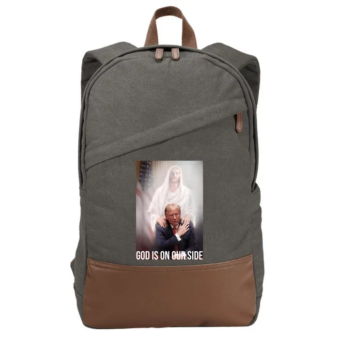 Trump God Is On Our Side Jesus Cotton Canvas Backpack