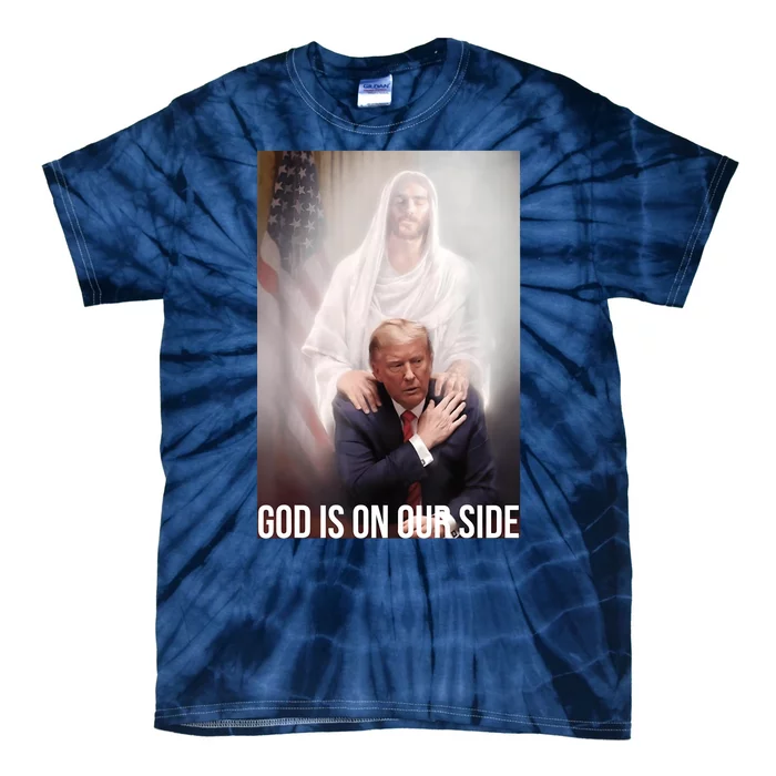 Trump God Is On Our Side Jesus Tie-Dye T-Shirt