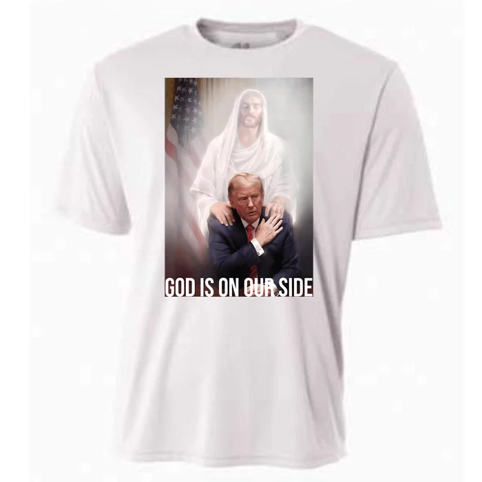 Trump God Is On Our Side Jesus Cooling Performance Crew T-Shirt