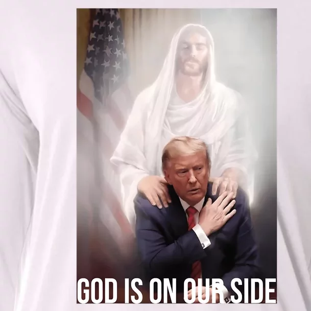 Trump God Is On Our Side Jesus Cooling Performance Long Sleeve Crew