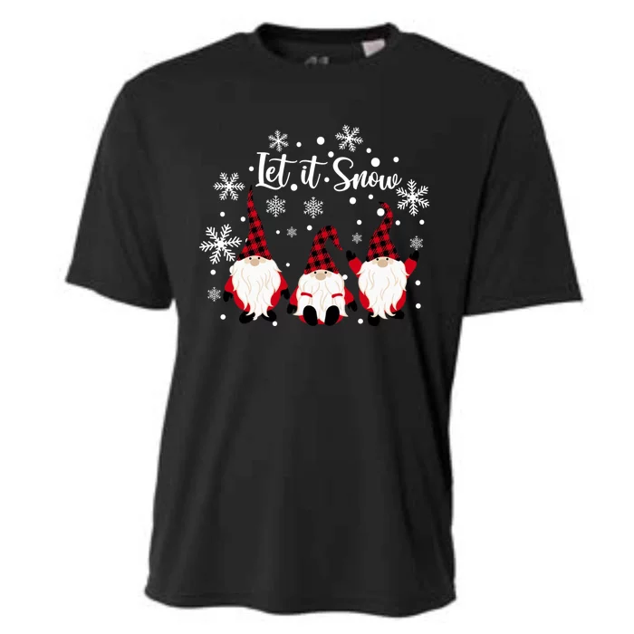 Three Gnomes In Red Letitsnow Gnome Christmas Funny Gift Cooling Performance Crew T-Shirt