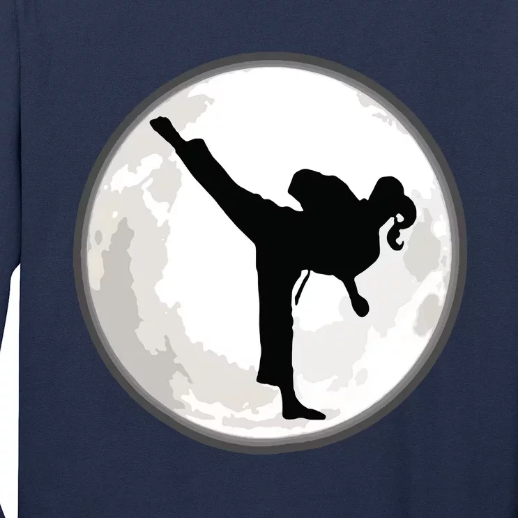 Taekwondo Girl In The Moon Tee Long Sleeve Shirt