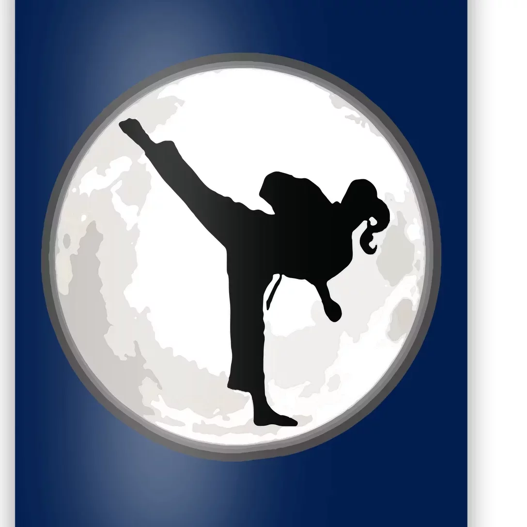 Taekwondo Girl In The Moon Tee Poster