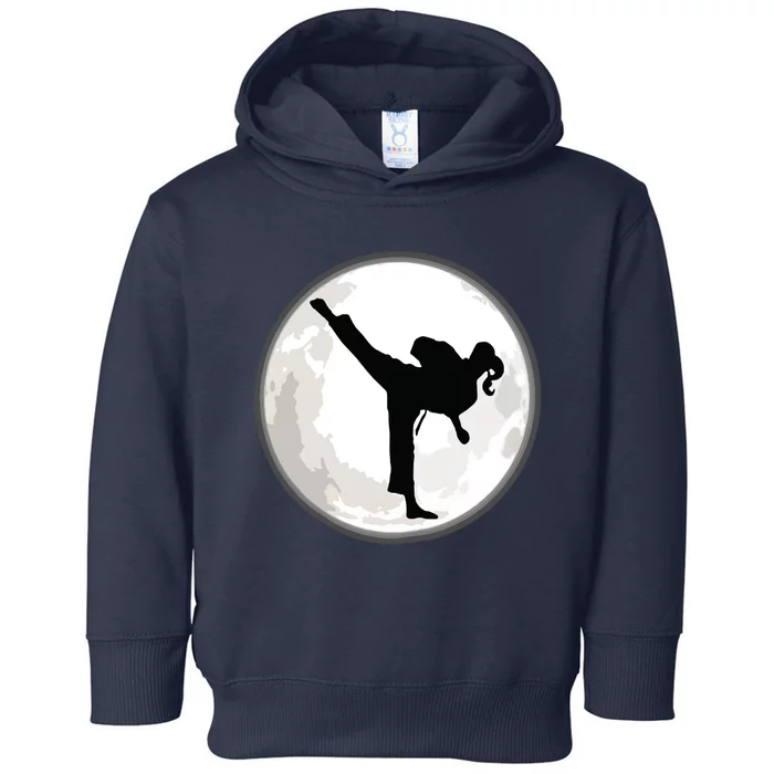 Taekwondo Girl In The Moon Tee Toddler Hoodie