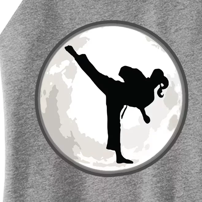 Taekwondo Girl In The Moon Tee Women’s Perfect Tri Rocker Tank