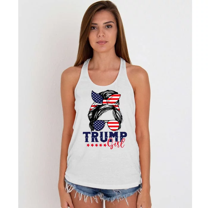 Trump Girl IM Voting Convicted Felon 2024 Vote Trump 45 47 Women's Knotted Racerback Tank