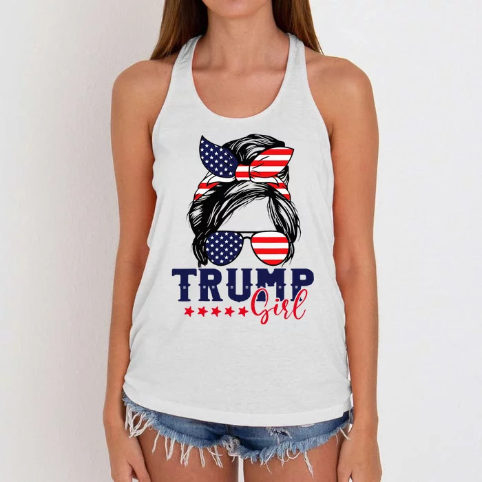 Trump Girl IM Voting Convicted Felon 2024 Vote Trump 45 47 Women's Knotted Racerback Tank