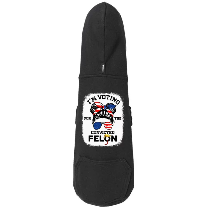 Trump Girl Im Voting Convicted Felon 2024 Doggie 3-End Fleece Hoodie