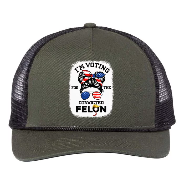 Trump Girl Im Voting Convicted Felon 2024 Retro Rope Trucker Hat Cap