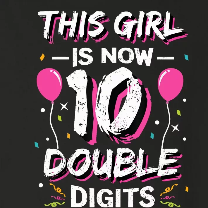 This Girl Is Now 10 Double Digits 10th birthday Gift Toddler Long Sleeve Shirt