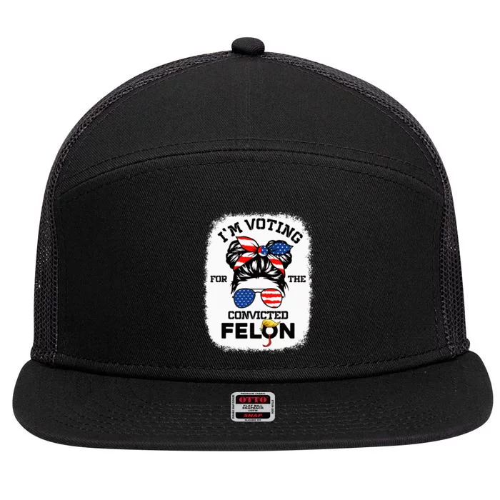 Trump Girl IM Voting Convicted Felon 2024 Vote Trump 45 47 7 Panel Mesh Trucker Snapback Hat