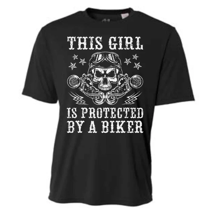 This Girl Is Protected By A Biker Cooling Performance Crew T-Shirt