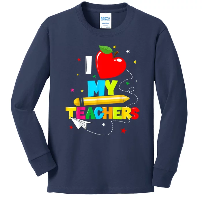 Teens Graduation I Heart My Teachers I Love My Teachers Kids Long Sleeve Shirt