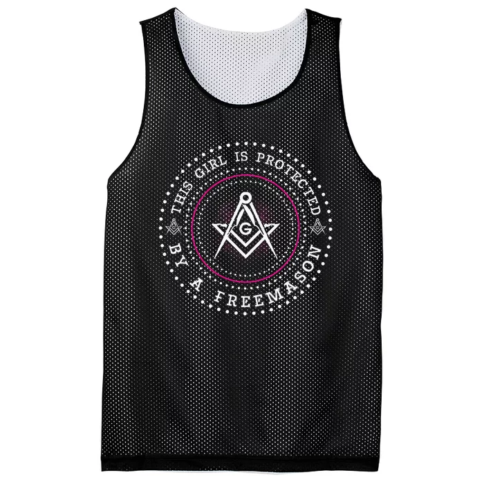 This Girl Is Protected By A Mason Compass Square Masonic Mesh Reversible Basketball Jersey Tank