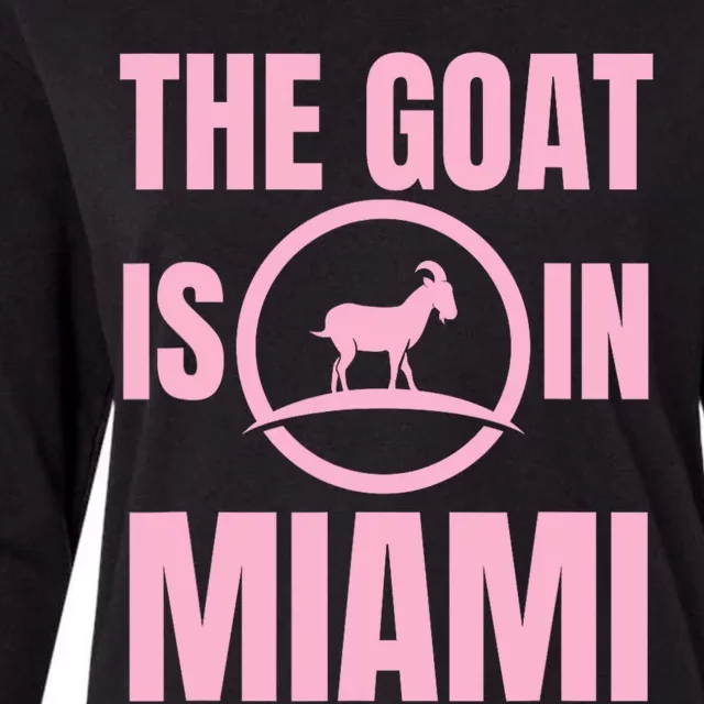 The Goat Is In Miami Funny Womens Cotton Relaxed Long Sleeve T-Shirt