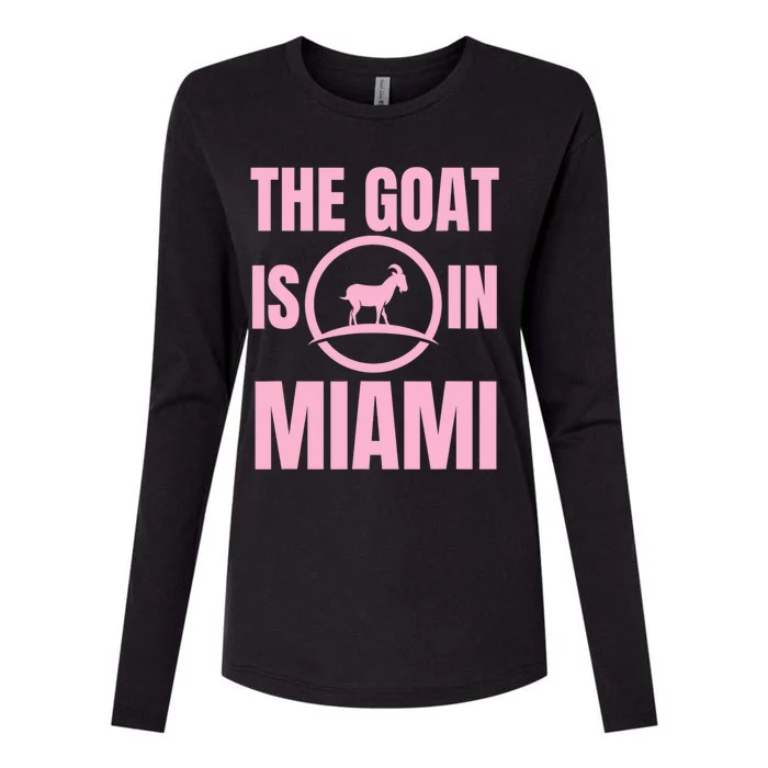 The Goat Is In Miami Funny Womens Cotton Relaxed Long Sleeve T-Shirt