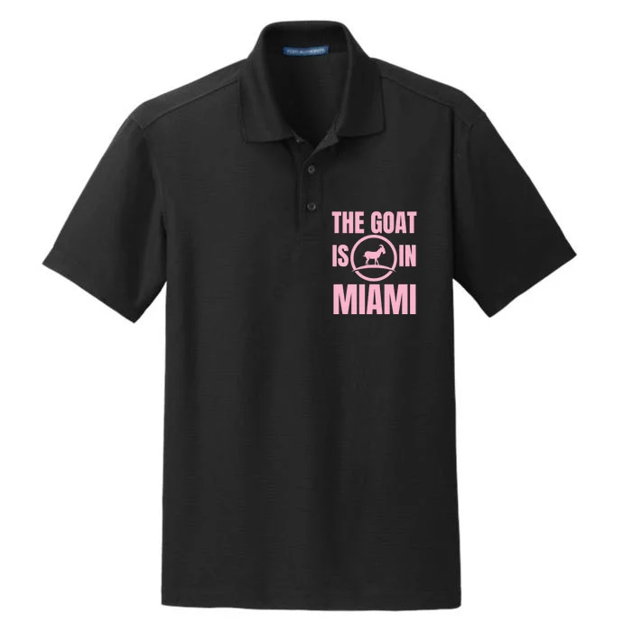 The Goat Is In Miami Funny Dry Zone Grid Performance Polo