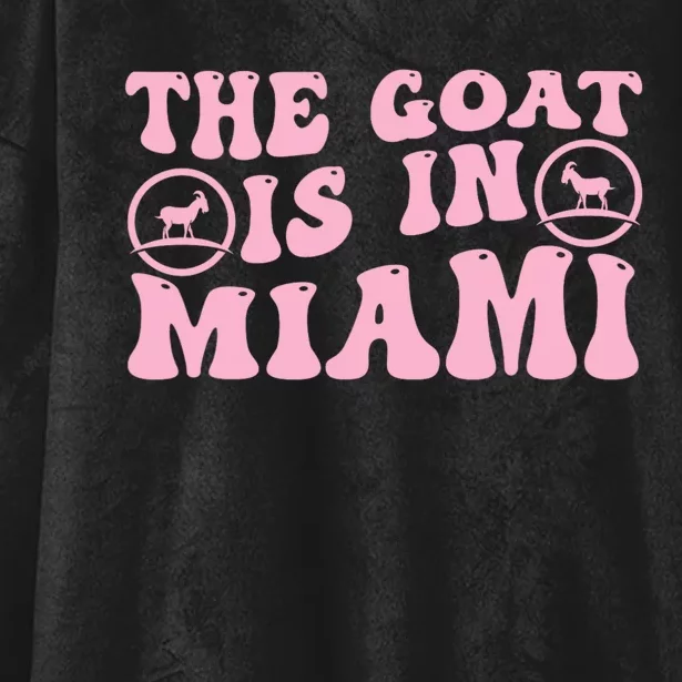 The Goat Is In Miami Funny Hooded Wearable Blanket