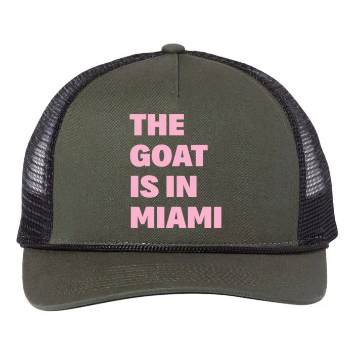 The Goat Is In Miami Funny Retro Rope Trucker Hat Cap