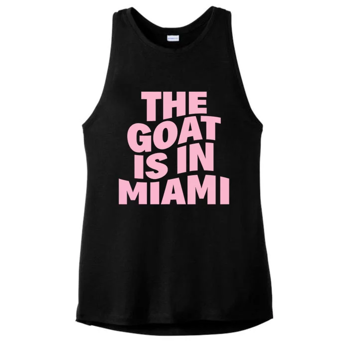 The Goat Is In Miami Funny Ladies Tri-Blend Wicking Tank