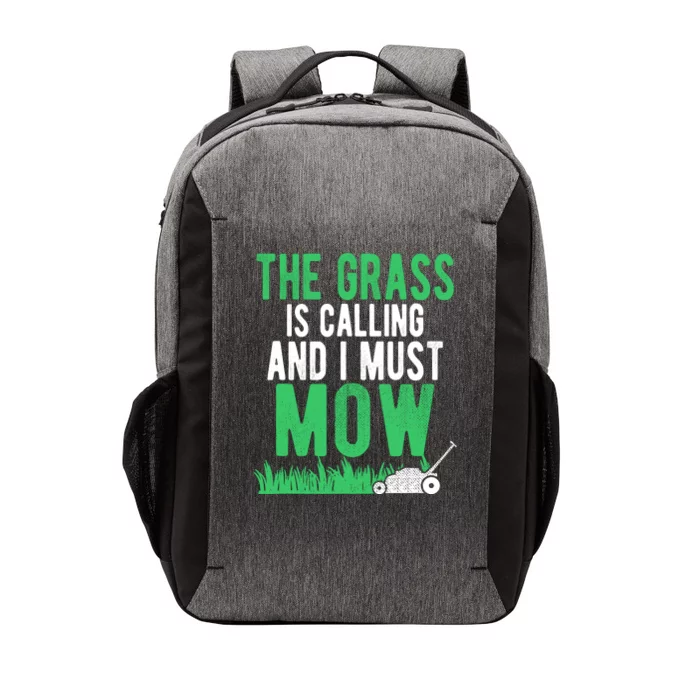 The Grass Is Calling And I Must Mow | Funny Lawn Landscaping Vector Backpack