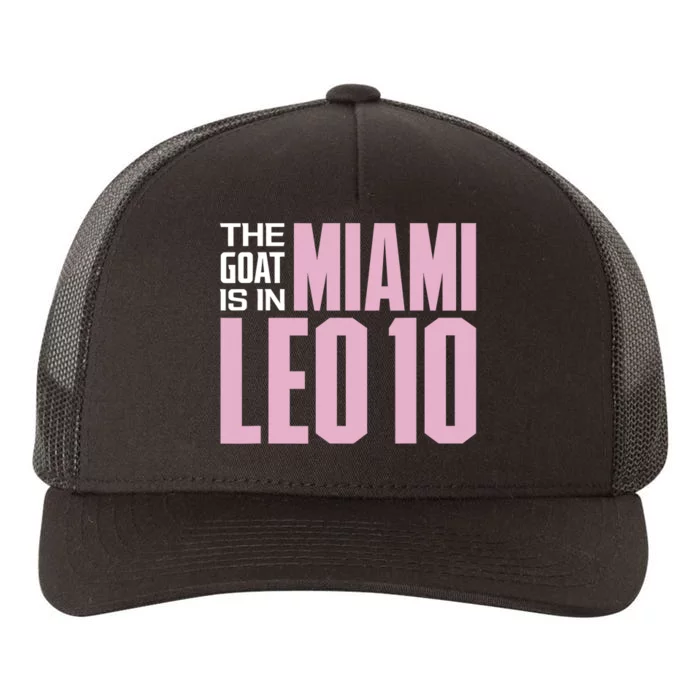 The GOAT Is In Miami Leo 10 Yupoong Adult 5-Panel Trucker Hat