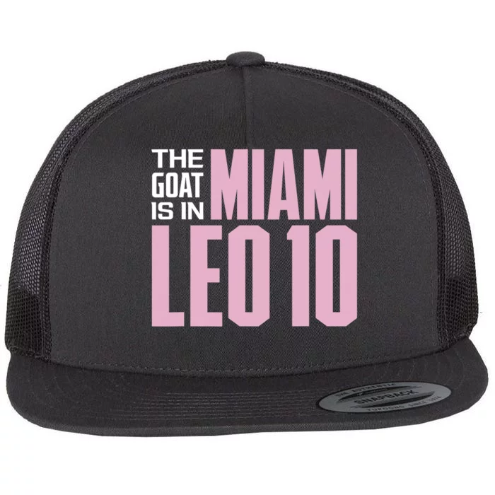 The GOAT Is In Miami Leo 10 Flat Bill Trucker Hat