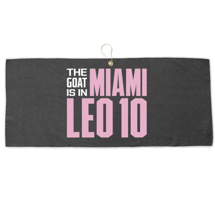 The GOAT Is In Miami Leo 10 Large Microfiber Waffle Golf Towel