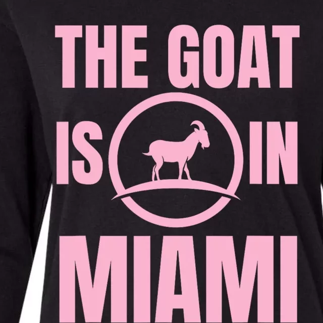 The Goat Is In Miami Womens Cotton Relaxed Long Sleeve T-Shirt