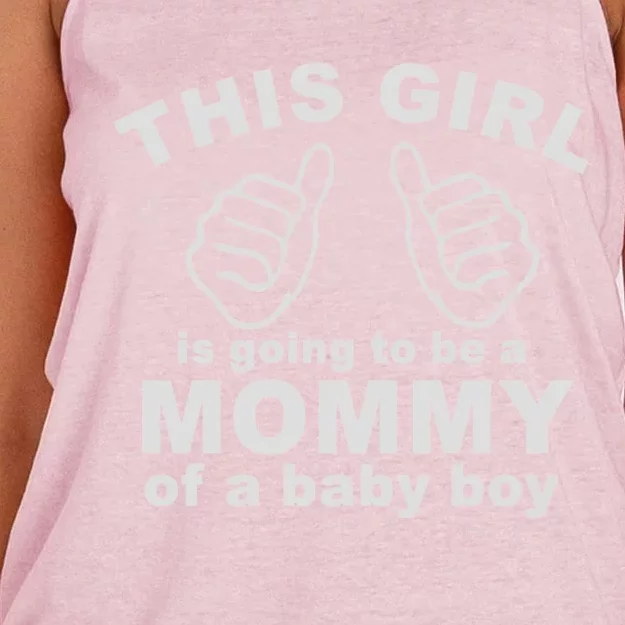 This Girl Is Going To Be A MOMMY Of A Baby Boy Women's Knotted Racerback Tank