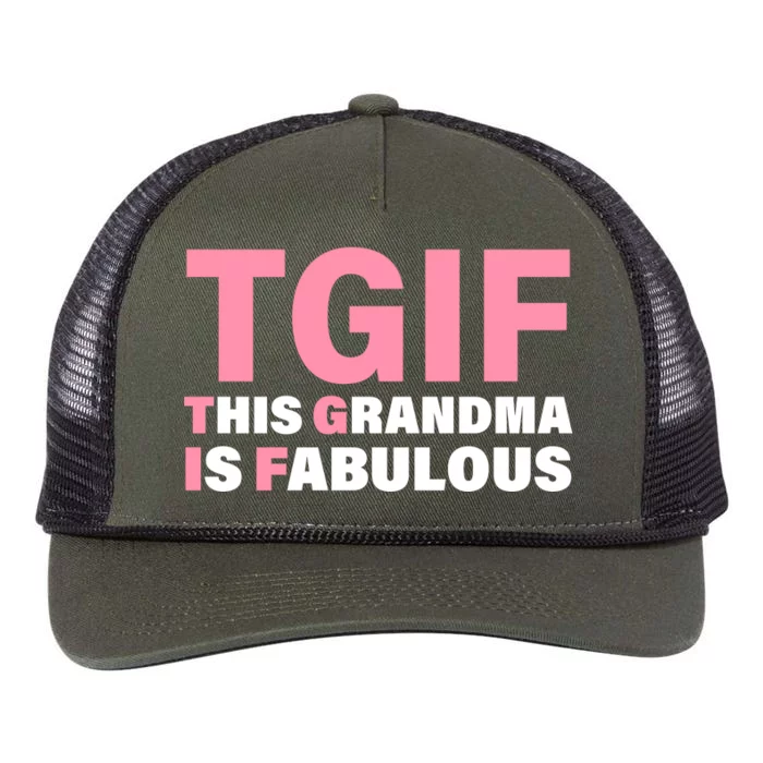 TGIF This Grandma Is Fabulous Retro Rope Trucker Hat Cap