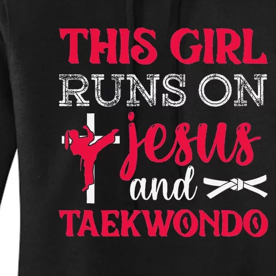 This Girl Jesus Taekwondo Woman Religion Karate Women's Pullover Hoodie