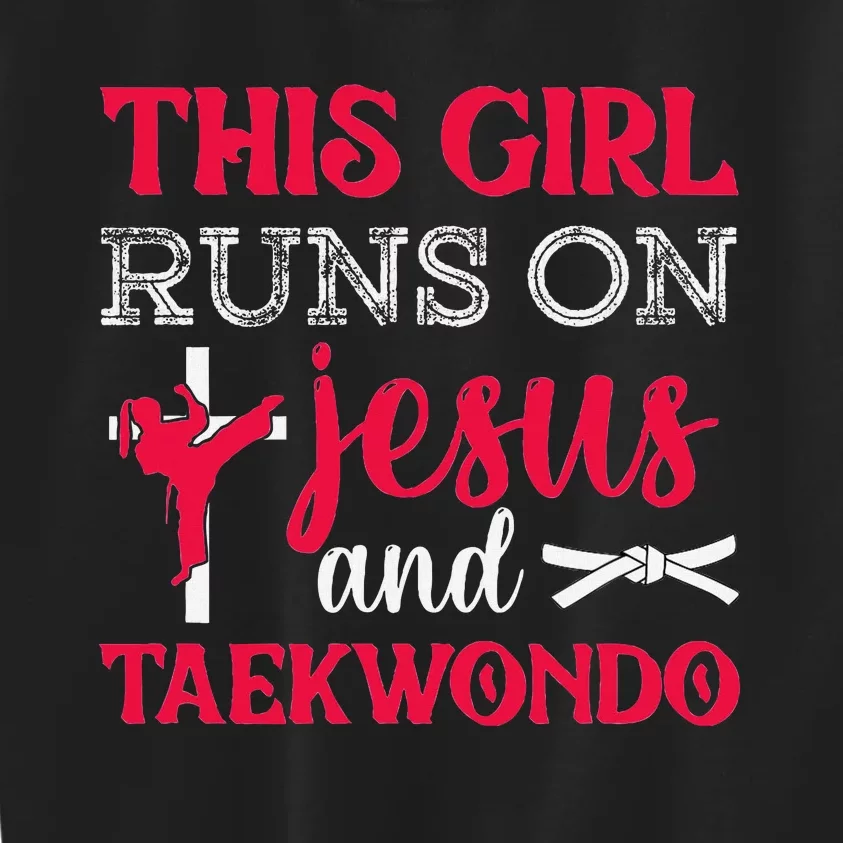 This Girl Jesus Taekwondo Woman Religion Karate Kids Sweatshirt