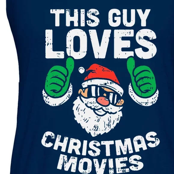 This Guy Loves Christmas Movies Santa Matching Xmas Gift Ladies Essential Flowy Tank